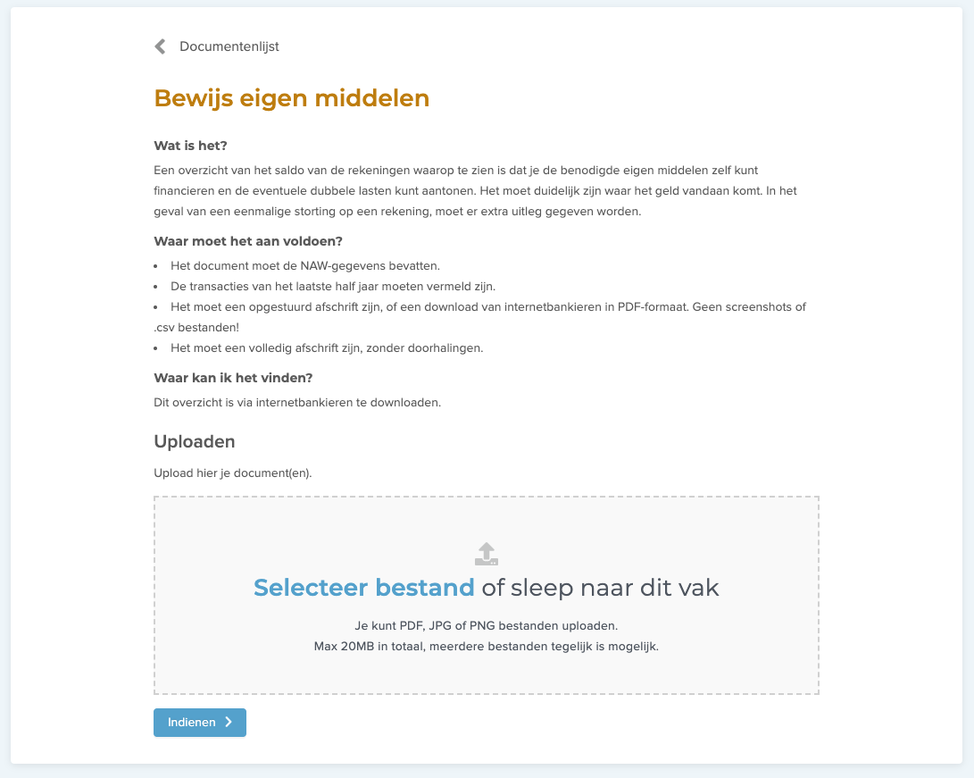 Hoe gaat het aanleveren van documenten voor mijn hypotheek in zijn werk? Frits